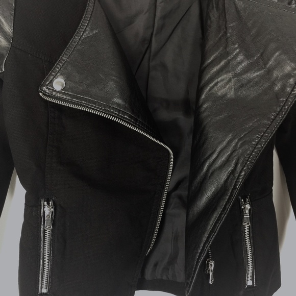 H&M Women's Moto Biker Jacket Black 32 / 2, NWOT - Picture 8 of 12